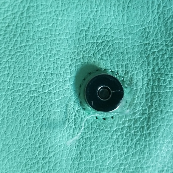 Gap Mint Green Envelope Leather Clutch - Picture 5 of 14